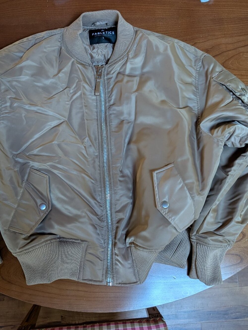 Fabletics || NWOT Brown Bomber Jacket (L)